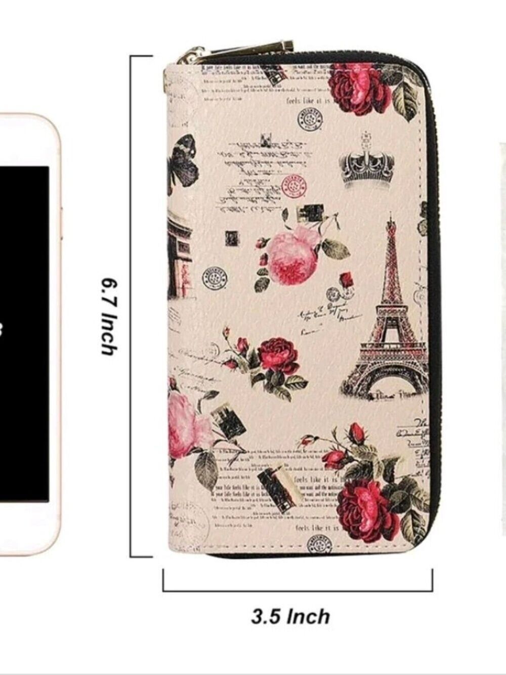 Hawnee: Paris Eiffel Tower Rose Wallet - Picture 11 of 16